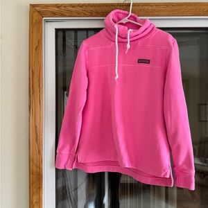 Vineyard Vines Pink Funnel Neck Pullover Sweatshirt